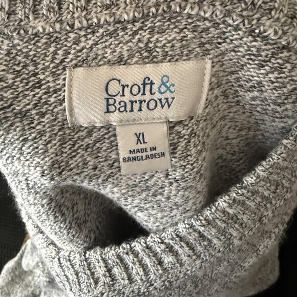 Croft & Barrow Gray V-Neck Long Sleeve Sweater XL Soft Knit Casual Mens - Picture 4 of 4